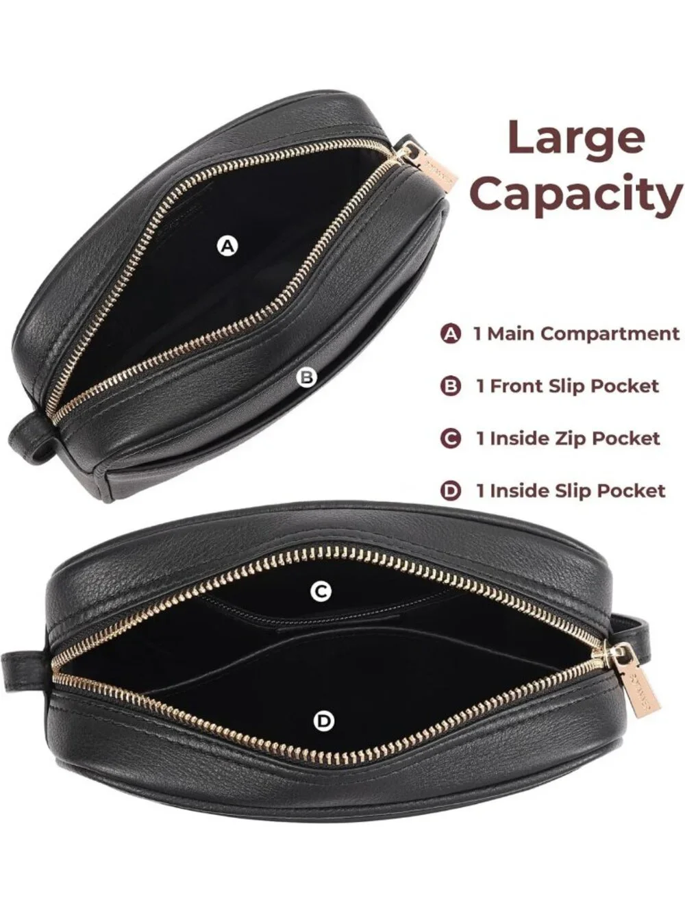 Chic Women's Genuine Leather Crossbody Bag - Adjustable Strap, Versatile